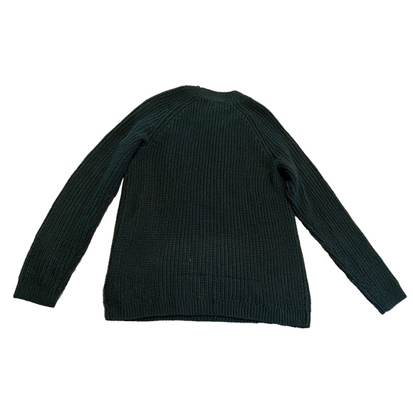Hippie Rose Sweater Womens Small Green Ribbon Ties Pullover Fisherman Turtleneck - Picture 2 of 12